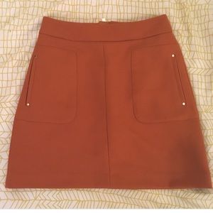 NWOT H&M Mini Skirt. Fitted, Zip Back. Size 6. Burnt Orange.